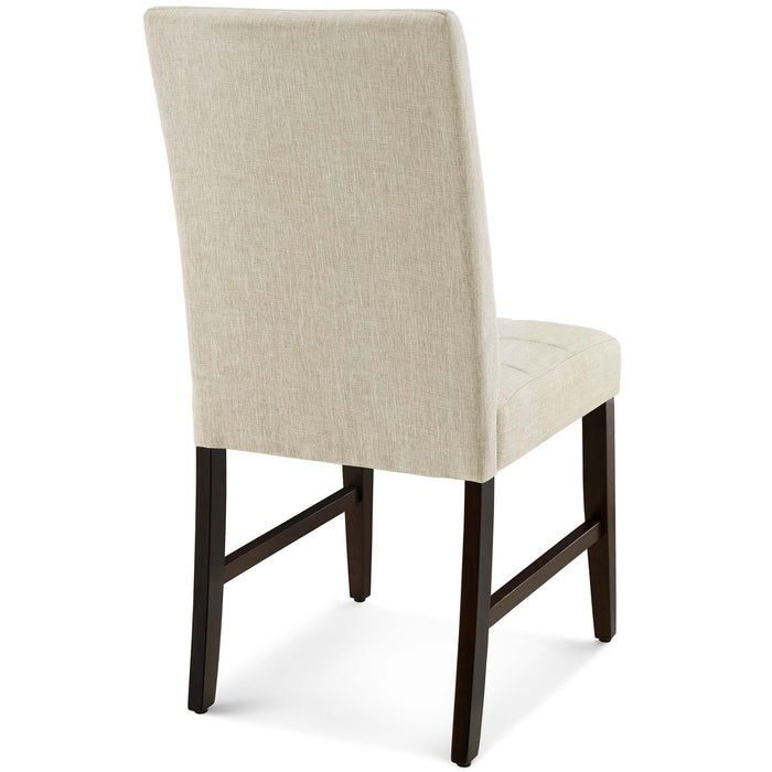 Promulgate Biscuit Tufted Upholstered Fabric Dining Chair Set of 2