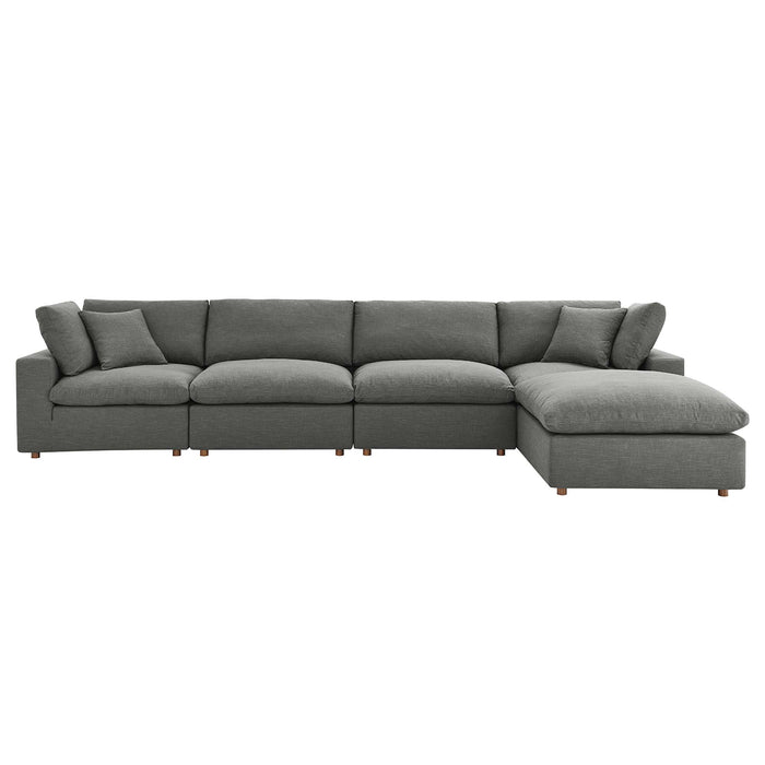 Commix Down Filled Overstuffed 5 Piece Sectional Sofa Set