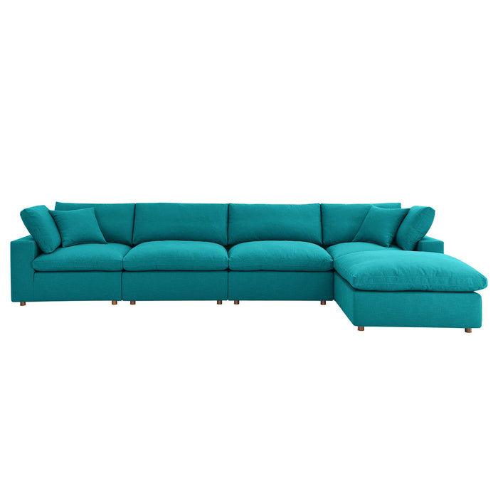 Commix Down Filled Overstuffed 5 Piece Sectional Sofa Set