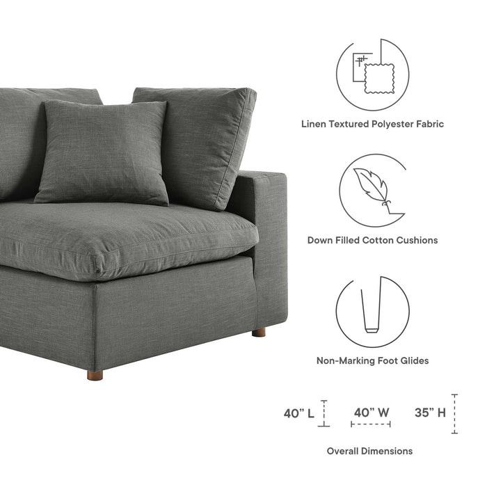 Commix Down Filled Overstuffed 5-Piece Armless Sectional Sofa