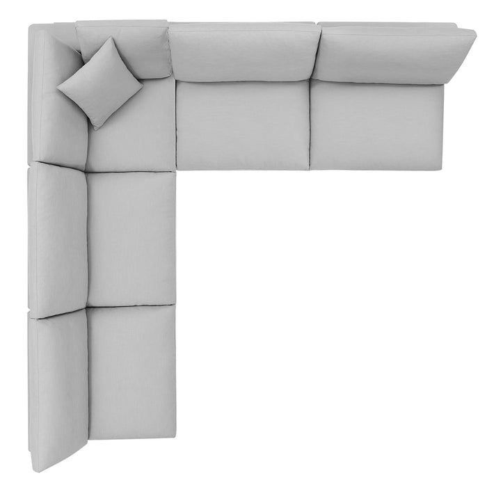 Commix Down Filled Overstuffed 5-Piece Armless Sectional Sofa