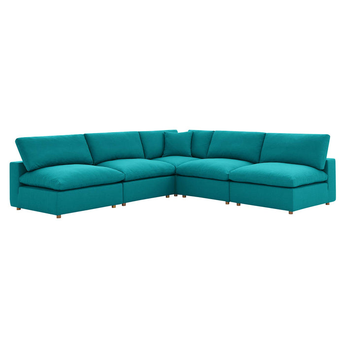 Commix Down Filled Overstuffed 5-Piece Armless Sectional Sofa