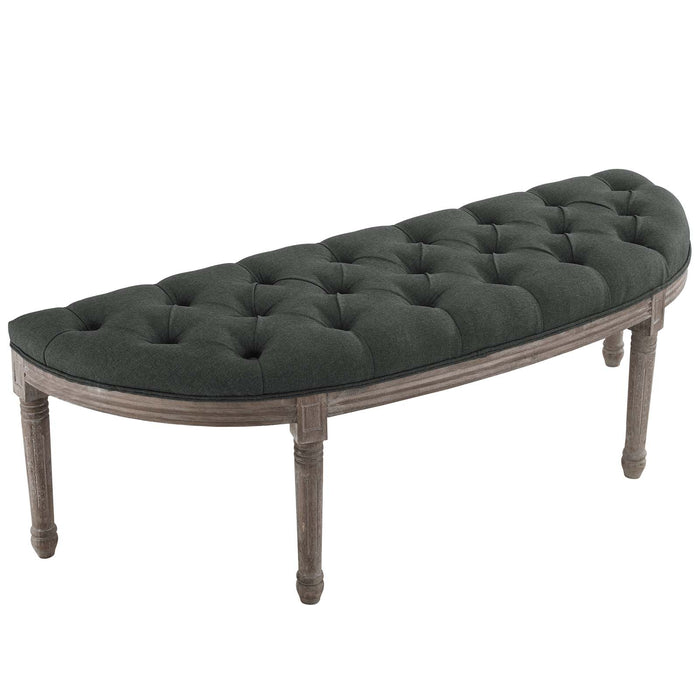 Esteem Vintage French Upholstered Fabric Semi-Circle Bench