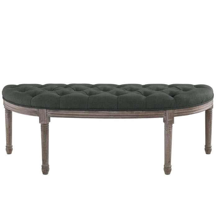 Esteem Vintage French Upholstered Fabric Semi-Circle Bench