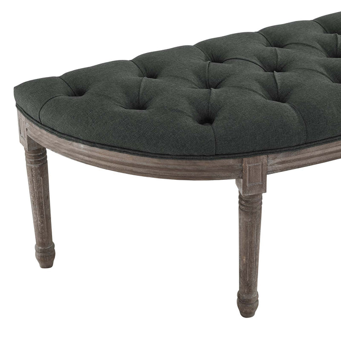 Esteem Vintage French Upholstered Fabric Semi-Circle Bench