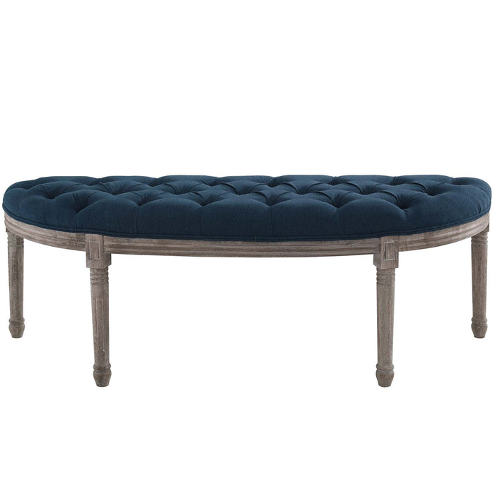 Esteem Vintage French Upholstered Fabric Semi-Circle Bench