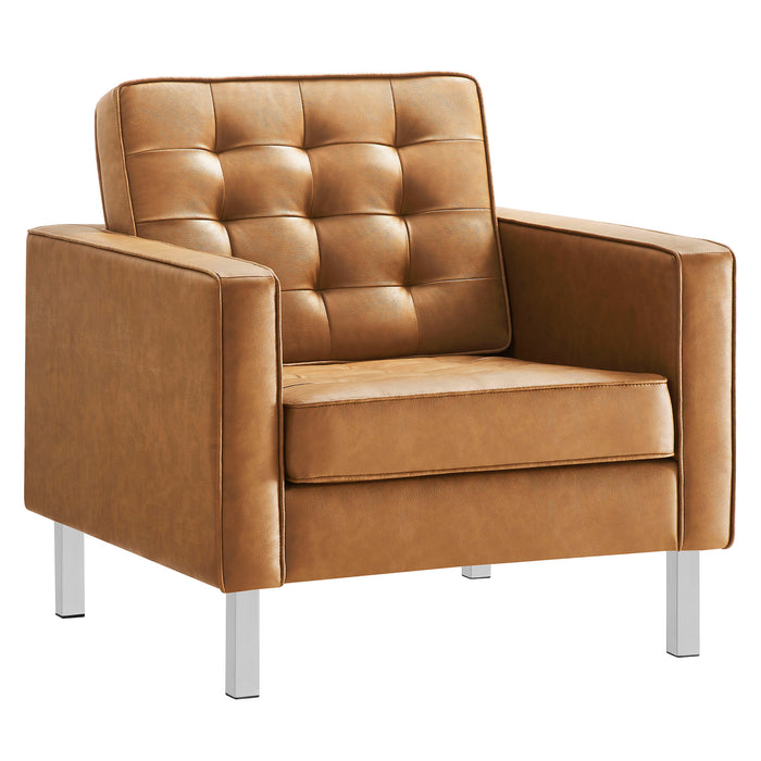 Loft Tufted Vegan Leather Armchair