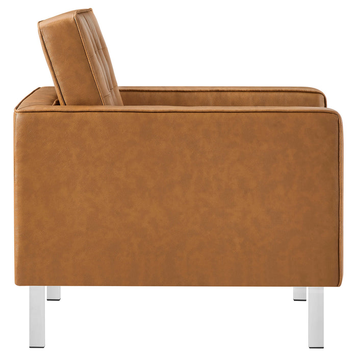 Loft Tufted Vegan Leather Armchair