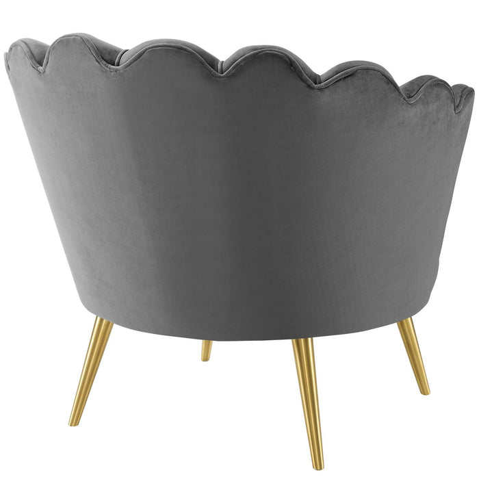 Admire Scalloped Edge Performance Velvet Accent Armchair