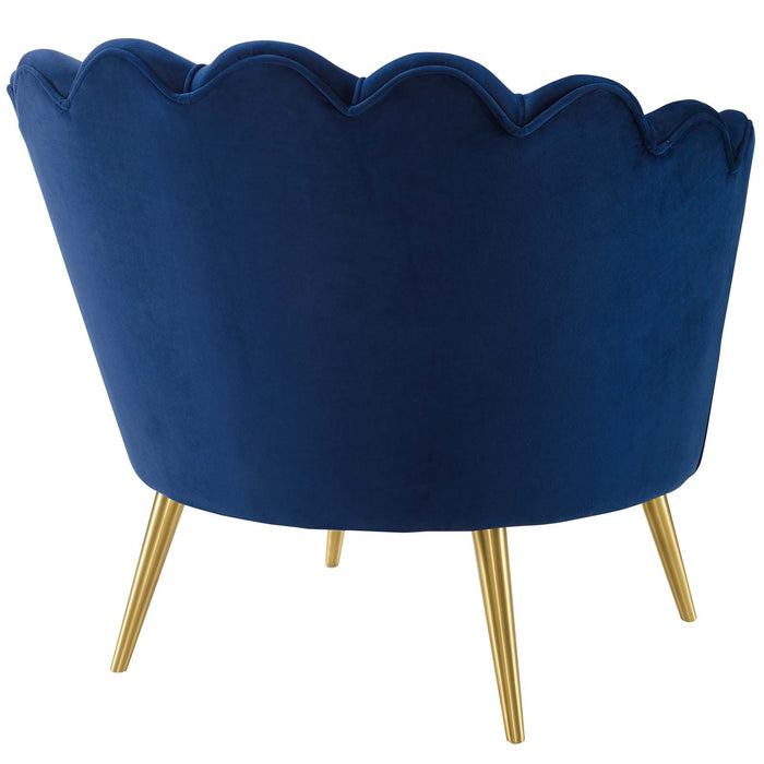 Admire Scalloped Edge Performance Velvet Accent Armchair