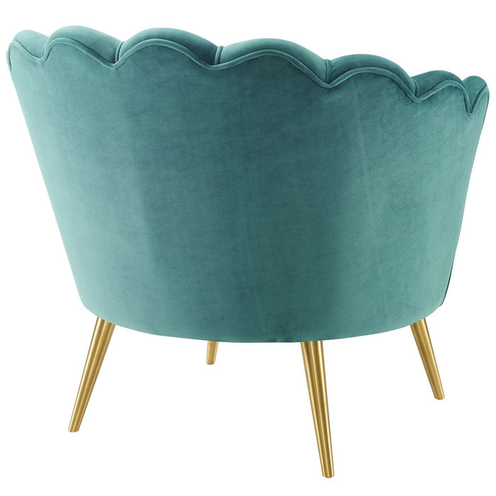 Admire Scalloped Edge Performance Velvet Accent Armchair