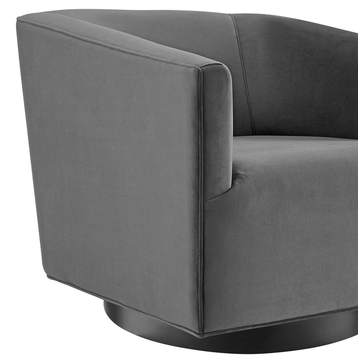 Twist Accent Lounge Performance Velvet Swivel Chair