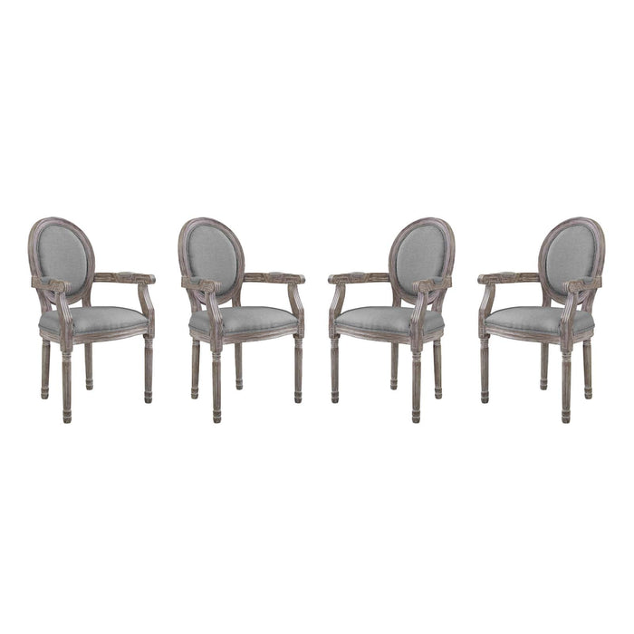 Emanate Dining Armchair Upholstered Fabric Set of 4