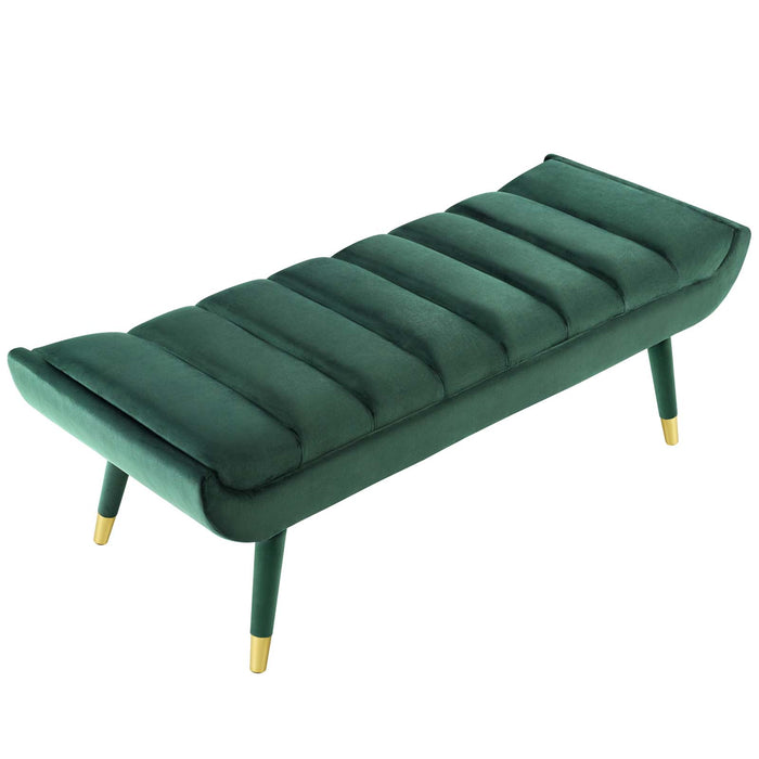 Guess Channel Tufted Performance Velvet Accent Bench