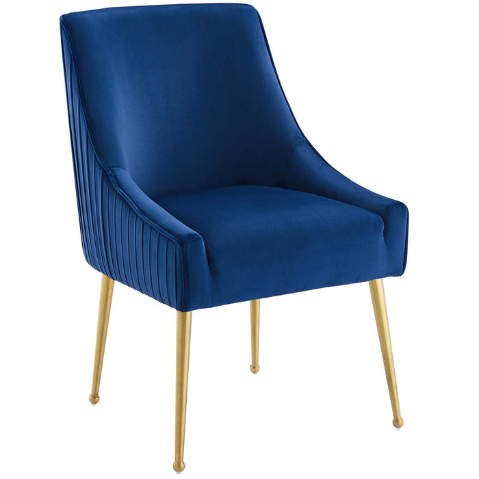 Discern Pleated Back Upholstered Performance Velvet Dining Chair