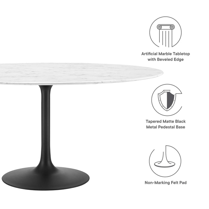 Lippa 60" Round Artificial Marble Dining Table