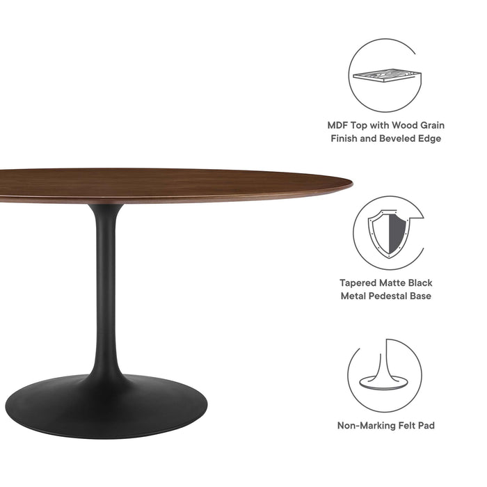 Lippa 60" Oval Walnut Wood Grain Dining Table