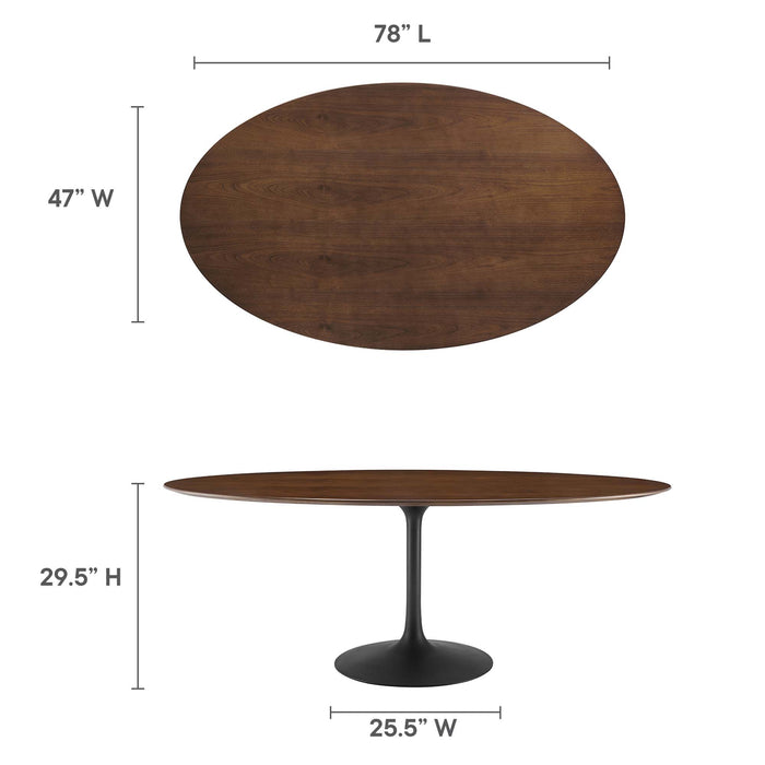 Lippa 78" Oval Walnut Wood Grain Dining Table