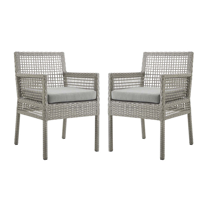 Aura Dining Armchair Outdoor Patio Wicker Rattan Set of 2