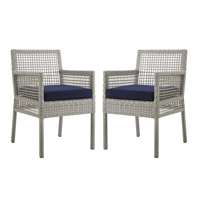 Aura Dining Armchair Outdoor Patio Wicker Rattan Set of 2