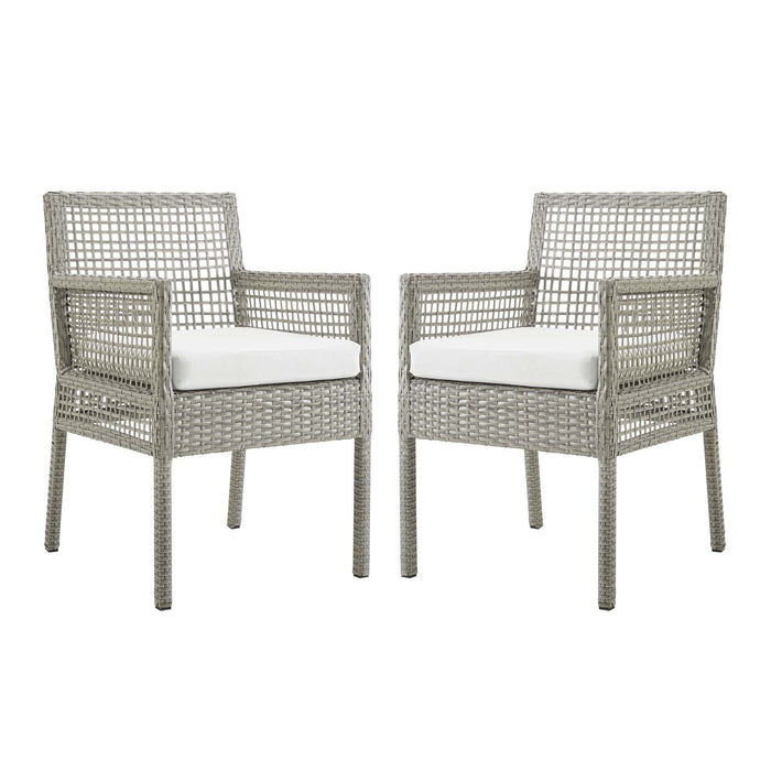 Aura Dining Armchair Outdoor Patio Wicker Rattan Set of 2