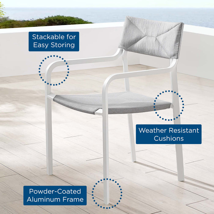 Raleigh Stackable Outdoor Patio Aluminum Dining Armchair