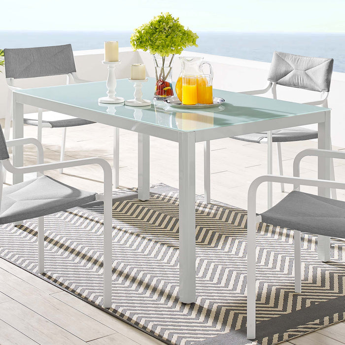 Raleigh 59" Outdoor Patio Aluminum Dining Table