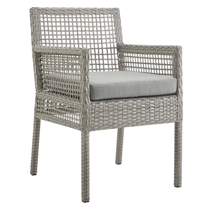 Aura Dining Armchair Outdoor Patio Wicker Rattan Set of 4