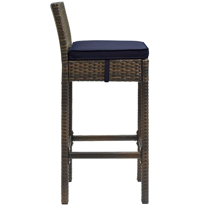 Conduit Bar Stool Outdoor Patio Wicker Rattan Set of 4