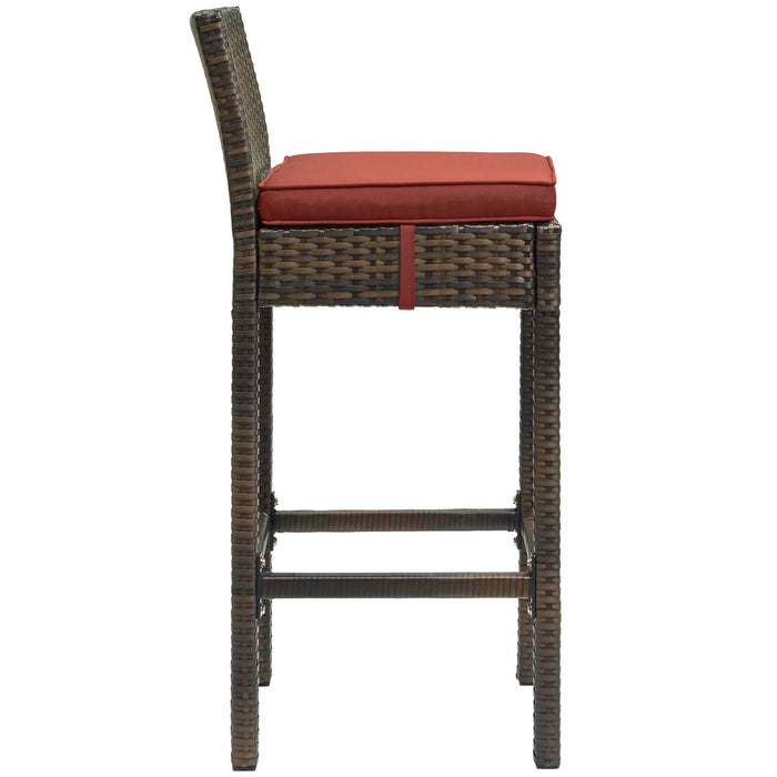 Conduit Bar Stool Outdoor Patio Wicker Rattan Set of 2