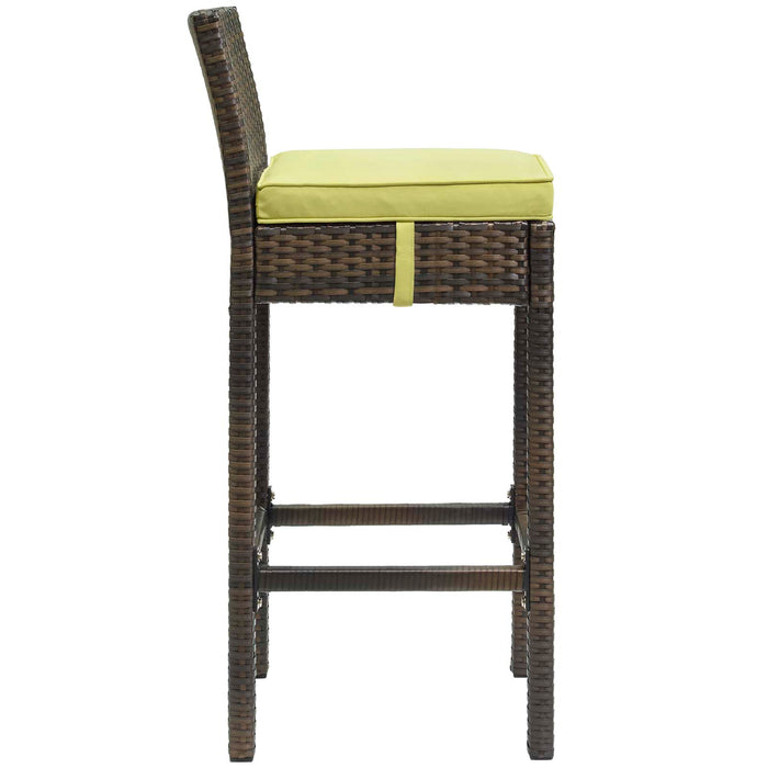 Conduit Bar Stool Outdoor Patio Wicker Rattan Set of 2