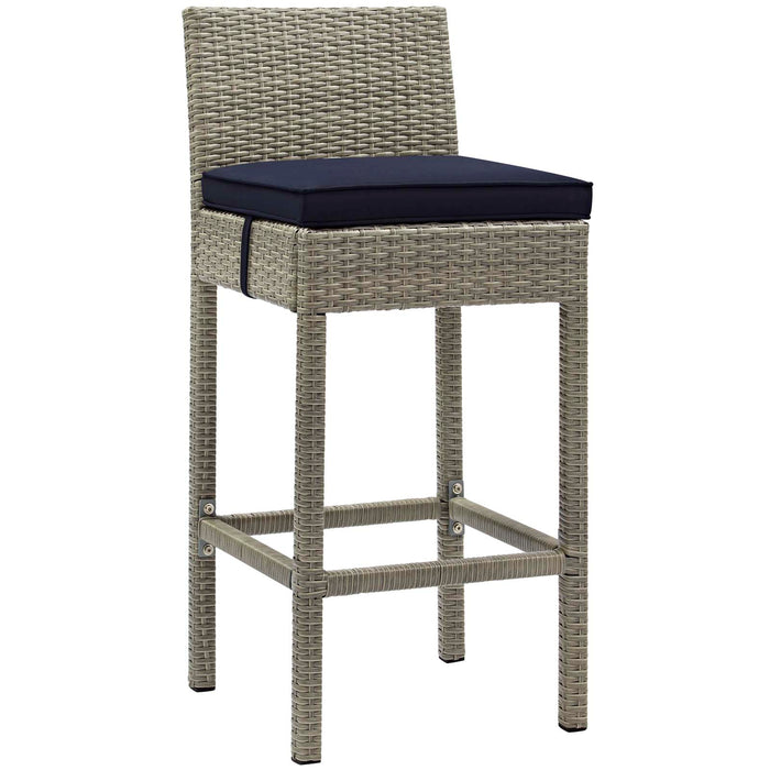 Conduit Bar Stool Outdoor Patio Wicker Rattan Set of 2