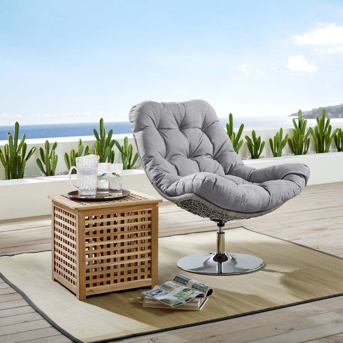 Brighton Wicker Rattan Outdoor Patio Swivel Lounge Chair