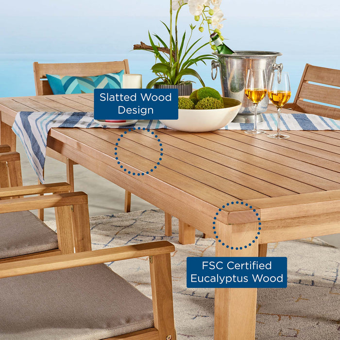 Viewscape 83" Outdoor Patio Ash Wood Dining Table