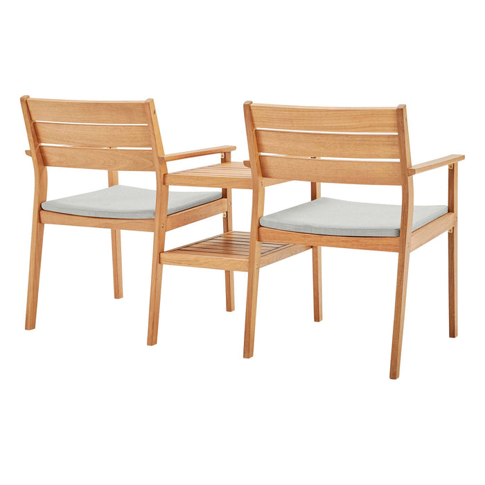 Viewscape Outdoor Patio Ash Wood Jack and Jill Chair Set