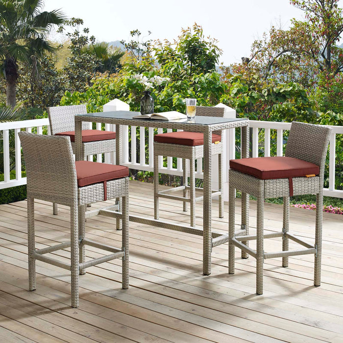 Conduit 5 Piece Outdoor Patio Wicker Rattan Set