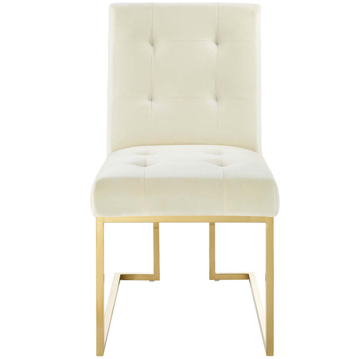 Privy Gold Stainless Steel Performance Velvet Dining Chair