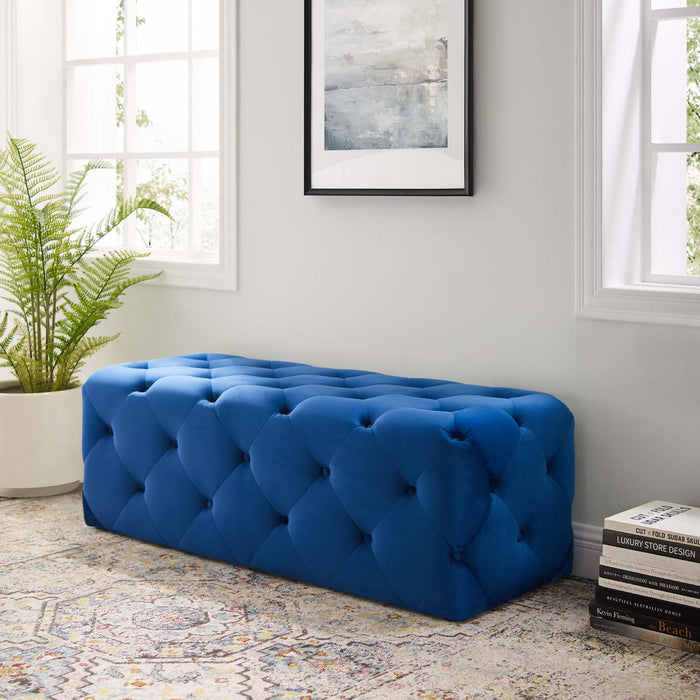 Amour 48" Tufted Button Entryway Performance Velvet Bench