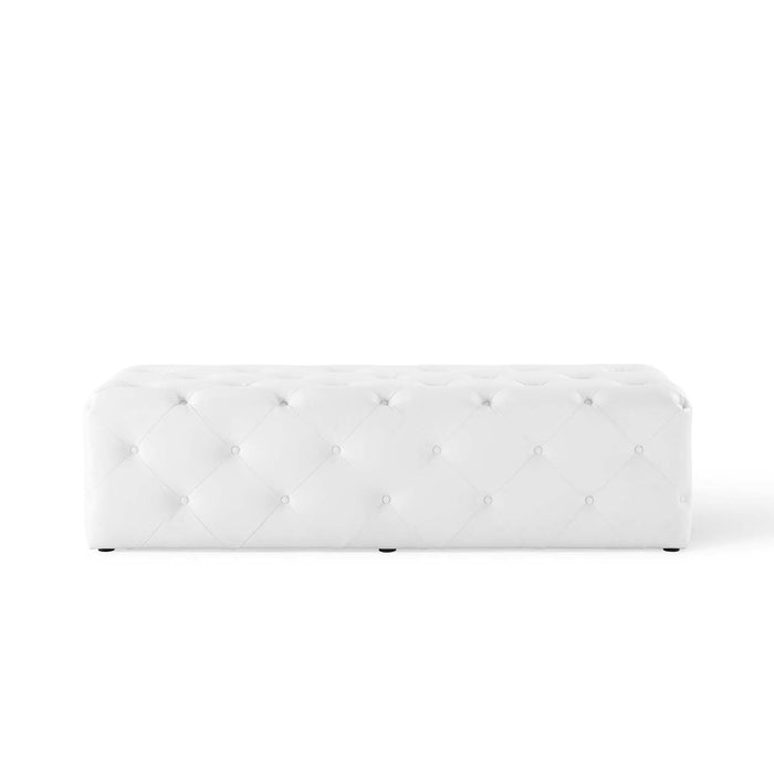 Amour 60" Tufted Button Entryway Faux Leather Bench