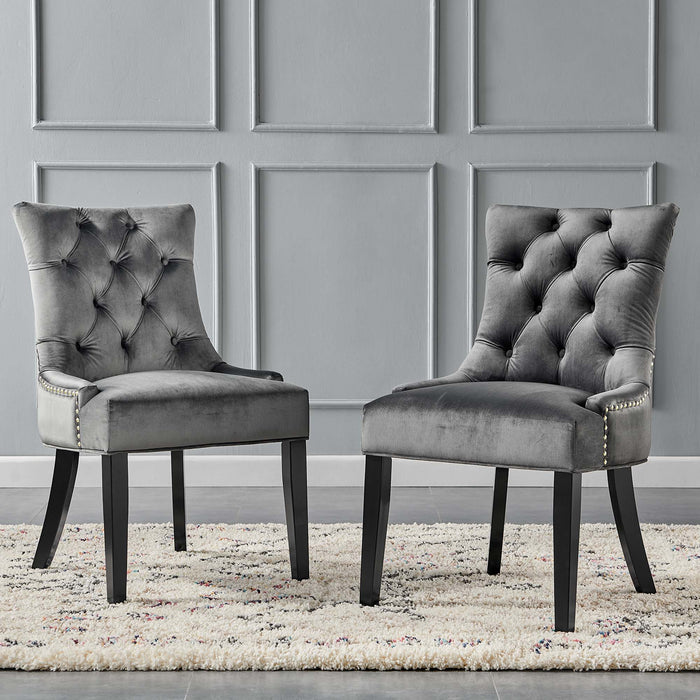 Regent Tufted Performance Velvet Dining Side Chairs - Set of 2