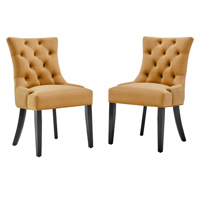 Regent Tufted Performance Velvet Dining Side Chairs - Set of 2