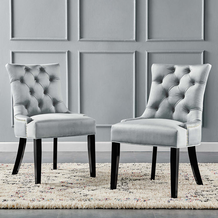 Regent Tufted Performance Velvet Dining Side Chairs - Set of 2