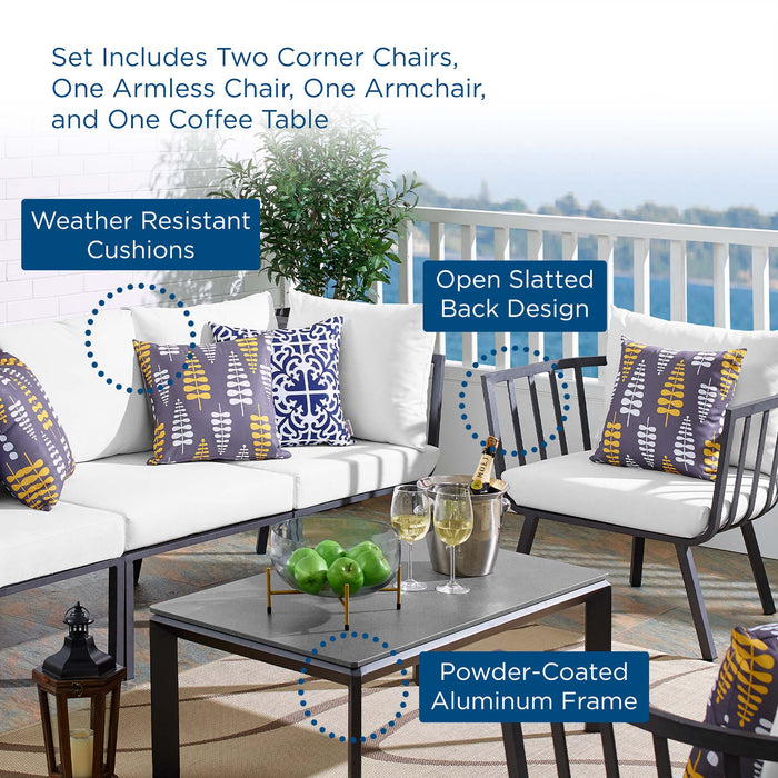 Riverside 5 Piece Outdoor Patio Aluminum Set