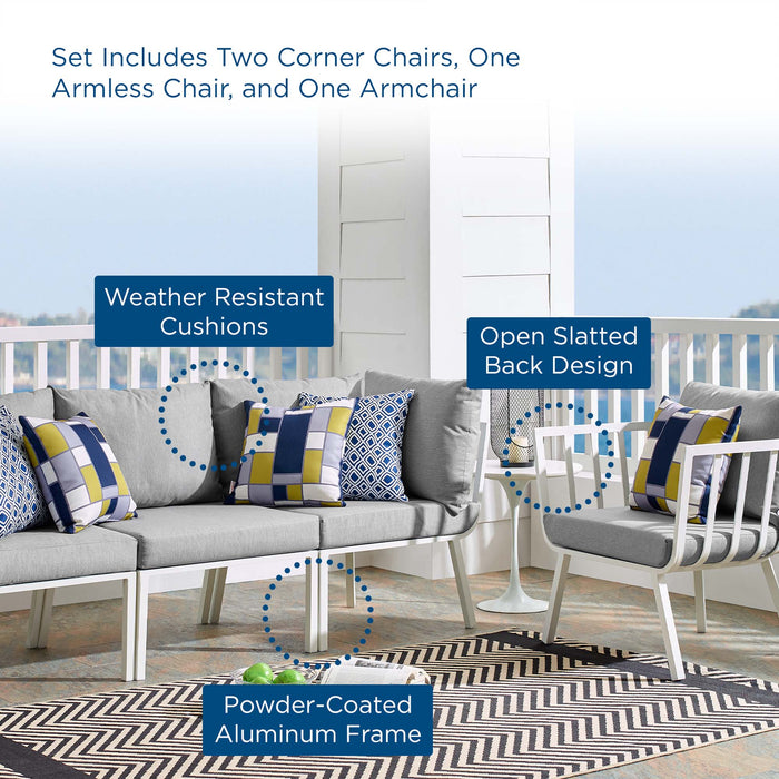 Riverside 4 Piece Outdoor Patio Aluminum Set