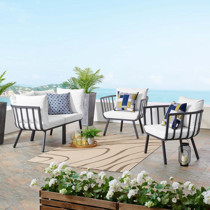 Riverside 4 Piece Outdoor Patio Aluminum Set