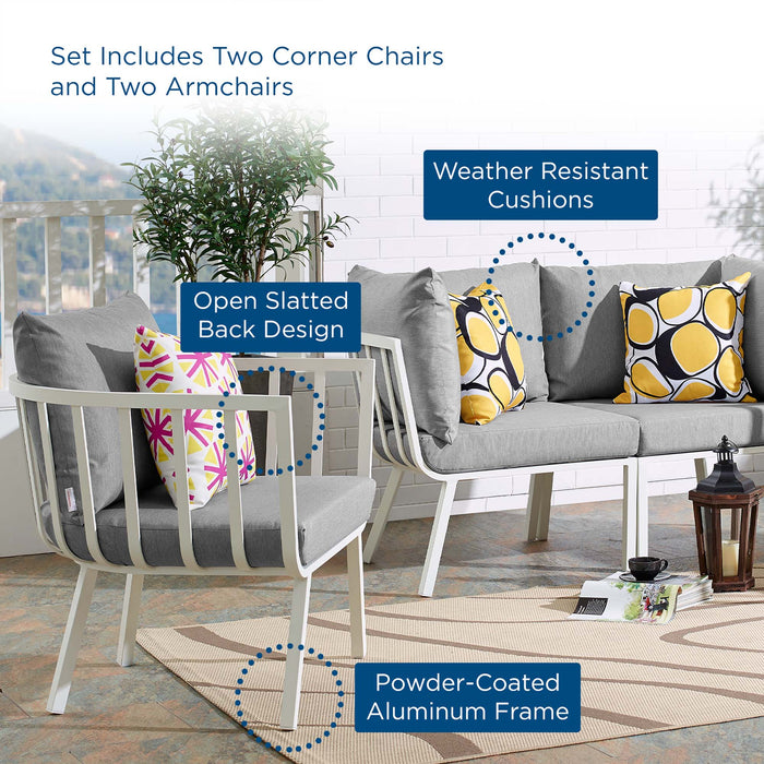 Riverside 4 Piece Outdoor Patio Aluminum Set