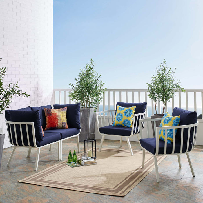 Riverside 4 Piece Outdoor Patio Aluminum Set