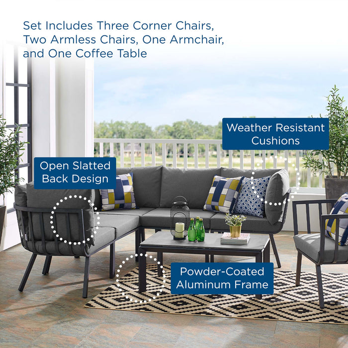 Riverside 7 Piece Outdoor Patio Aluminum Set