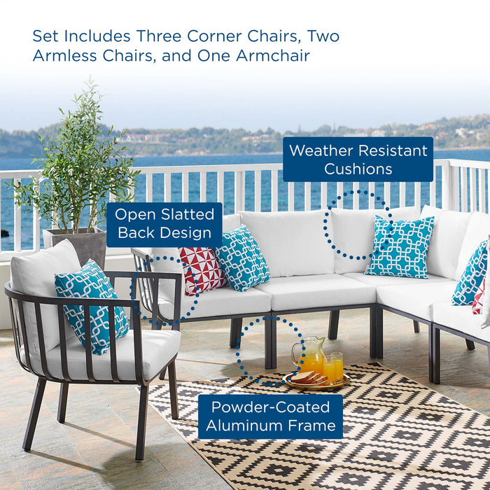 Riverside 6 Piece Outdoor Patio Aluminum Set