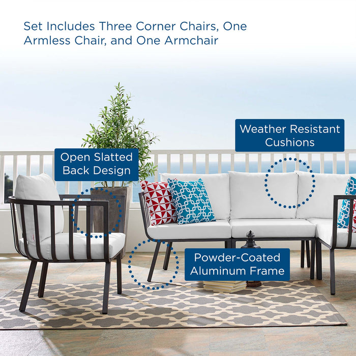 Riverside 5 Piece Outdoor Patio Aluminum Set